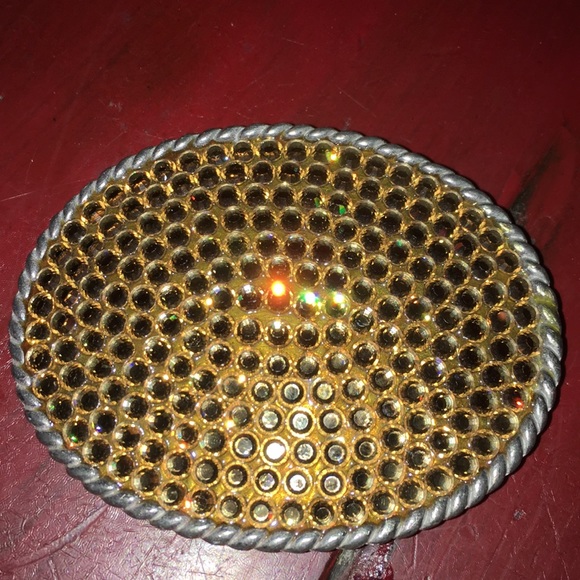 Crystal Studded Belt Buckle